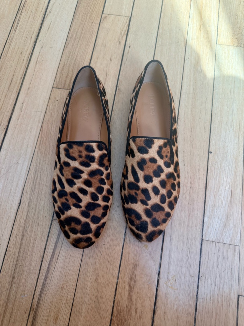 Leopard Print Women's Loafers - Brown/Black - Picture 2 of 5